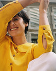 Claudine Linen Blouse - Marigold