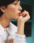 OLALA Embroidered Claudine Linen Blouse - White x Laetitia Rouget - size M on pre-order for the end of September delivery