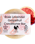 Rose, Grapefruit & Lavender Solid Conditioner Bar | Natural Hair Conditioner for All Hair Types | Vegan, Plastic-Free Hair Care