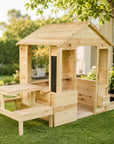 Wooden Children’s Picnic Table - Playhouse Table & Bench Accessory