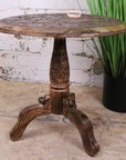 Manka Round Wooden Pedestal Side Table