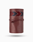 Premium 6-piece mobile accessories kit, genuine cowhide leather, soft suede lining, power bank, cables, charger, UK EU US AU adapters, 12-month warranty, Gaucho TechRoll Bordeaux Red by MANTIDY at brixbailey.com
