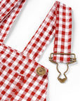 Maroon Check Seersucker Dungarees