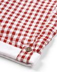 Maroon Check Seersucker Dungarees