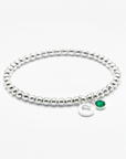 Personalised May Birthday Initial Letter & Birthstone Bracelet