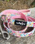 Luxury Blue Meadow Floral Dog Lead for Chihuahuas, Toy Breeds & Small Puppies