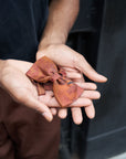 Rust floral Silk Pocket Square and Bow tie in 'Ember' robin print