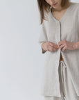 Linen Primrose Loungewear Set in Melange