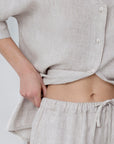 Linen Primrose Loungewear Set in Melange