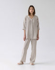 Linen Primrose Loungewear Set in Melange
