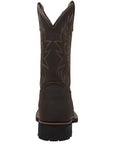 Men's 12" Steel Toe Work Western Brown Leather Boots-2