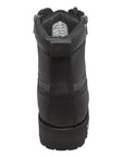 Men's 6" Reflective Double Zipper Biker Black Leather Boots-2