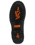 Men's 6" Reflective Double Zipper Biker Black Leather Boots-3