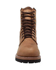 Men's 9" Brown Logger Leather Boots-4
