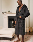 Unisex Black Luxe Snuggle Dressing Gown