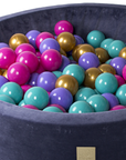 MeowBaby® Velvet Baby Blue Ball Pit + 250 Colorful Balls – Safe & Fun by MeowBaby at www.brixbailey.com