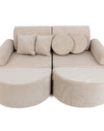 Medium Modular Sofa for Kids in Slimcord Ecru Plus