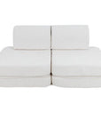 Small Modular Sofa for Kids in White Boucle