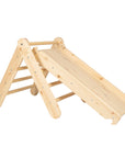 Ladder with a Slide-Climbing Wall - Natural Wood