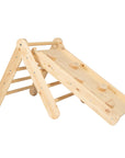 Ladder with a Slide-Climbing Wall - Natural Wood