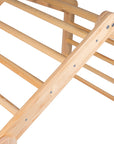 Large Natural Wood Ladder House With a Blue-Grey Cover