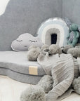 Play Mat for Kids - Cloud Shaped Light Grey Velvet