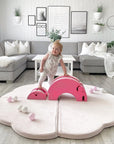 Cloud Shaped Pink Velvet Kids Play Mat