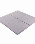 Play Mat for Kids - Square Light Grey Velvet