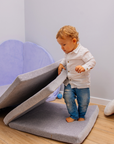 Play Mat for Kids - Square Light Grey Velvet