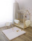 Play Mat for Kids - Square Light Pink Velvet