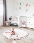 Round Play Mat With a Frill - Pink Velvet