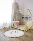 Round Play Mat With a Frill - Pink Velvet