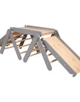 Climbing Triangle With Slide and Climbing Frame - Grey