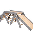 Climbing Triangle with Slide and Climbing Frame in Grey