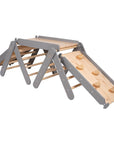 Climbing Triangle With Slide and Climbing Frame - Grey