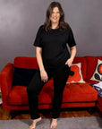 Black Cotton Breastfeeding Pyjamas | Nursing Loungewear Set | MilkyMoon