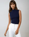 Sleeveless Mock Neck Micro Modal Top