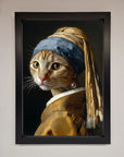 Mona Lisa cat framed poster, premium stylish wall art, trending home decor, luxury handcrafted print by Zestio at brixbailey.com