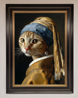 Luxury Mona Lisa cat framed poster, stylish and trending wall art decor by Zestio at brixbailey.com