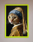 Luxury Mona Lisa cat framed poster, stylish and trending wall art decor by Zestio at brixbailey.com
