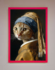 Luxury Mona Lisa cat framed poster, stylish and trending wall art decor by Zestio at brixbailey.com