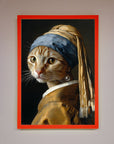 Luxury Mona Lisa cat framed poster, stylish and trending wall art decor by Zestio at brixbailey.com