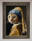 Luxury Mona Lisa cat framed poster, stylish and trending wall art decor by Zestio at brixbailey.com