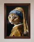Luxury Mona Lisa cat framed poster, premium stylish wall art decor by Zestio at brixbailey.com