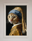 Mona Lisa cat framed poster, luxury vintage art print, stylish home decor by Zestio at brixbailey.com