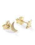 Moon and Star Stud Earrings