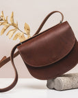Leather Handbag Moon Pack Cognac