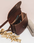 Leather Handbag Moon Pack Cognac