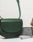 Leather Handbag Moon Pack Moss