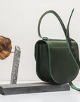Leather Handbag Moon Pack Moss